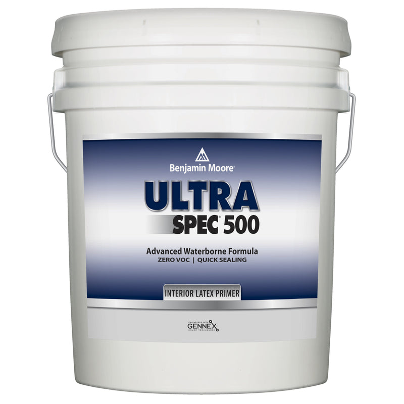 Benjamin Moore, Benjamin Moore  Ultra Spec 500  White  Flat  Acrylic Copolymer  Sealing Primer  5 gal.