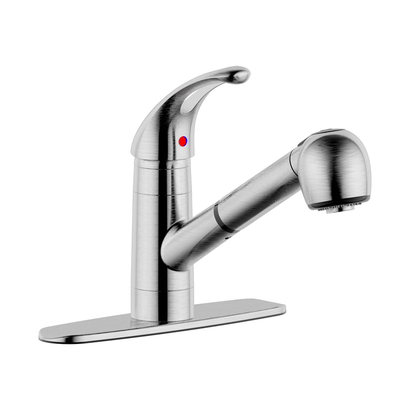 MARKIMEX INC, Ultra Faucets Stainless Steel 1.8 GPM 1-Handle Brushed Nickel Pull Out Kitchen Faucet
