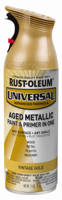 Universal Paint & Primer Metallic Spray Paint, Pure Gold, 12-oz